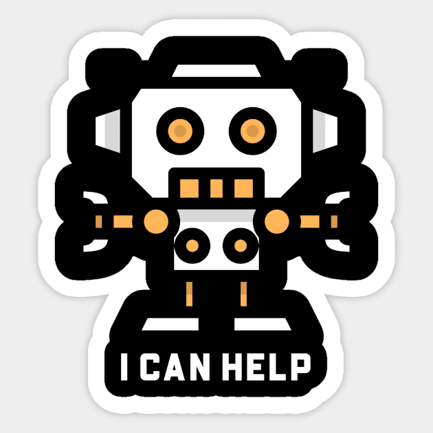 Funny Extraterrestrial Robot Design Sticker by New East 